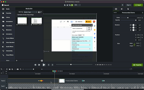 Animated demonstration of copy and paste properties between clips