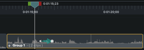 Camtasia's Group option in the edit menu