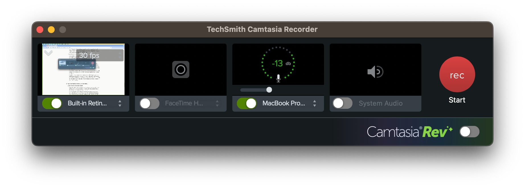 Screencast and microphone turned on