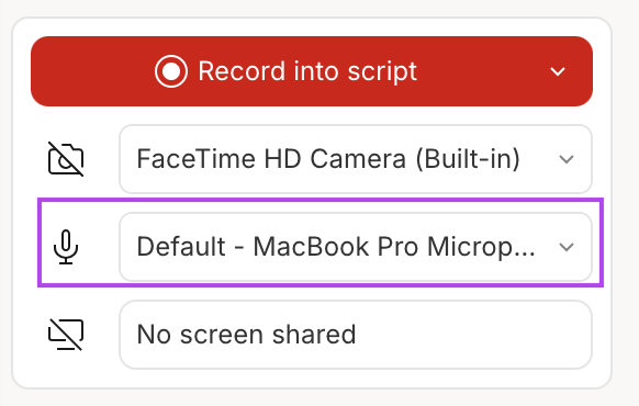 Select the input device
