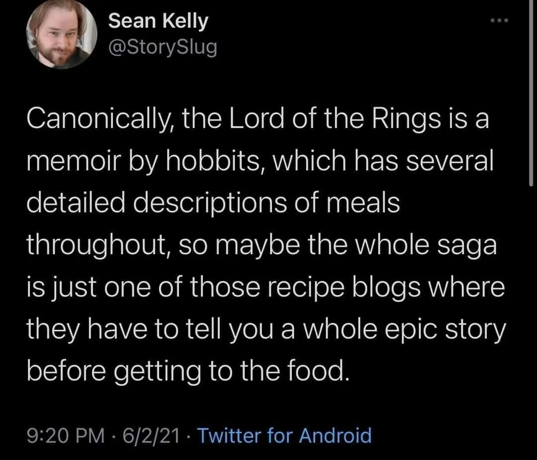 Twitter joke about recipes